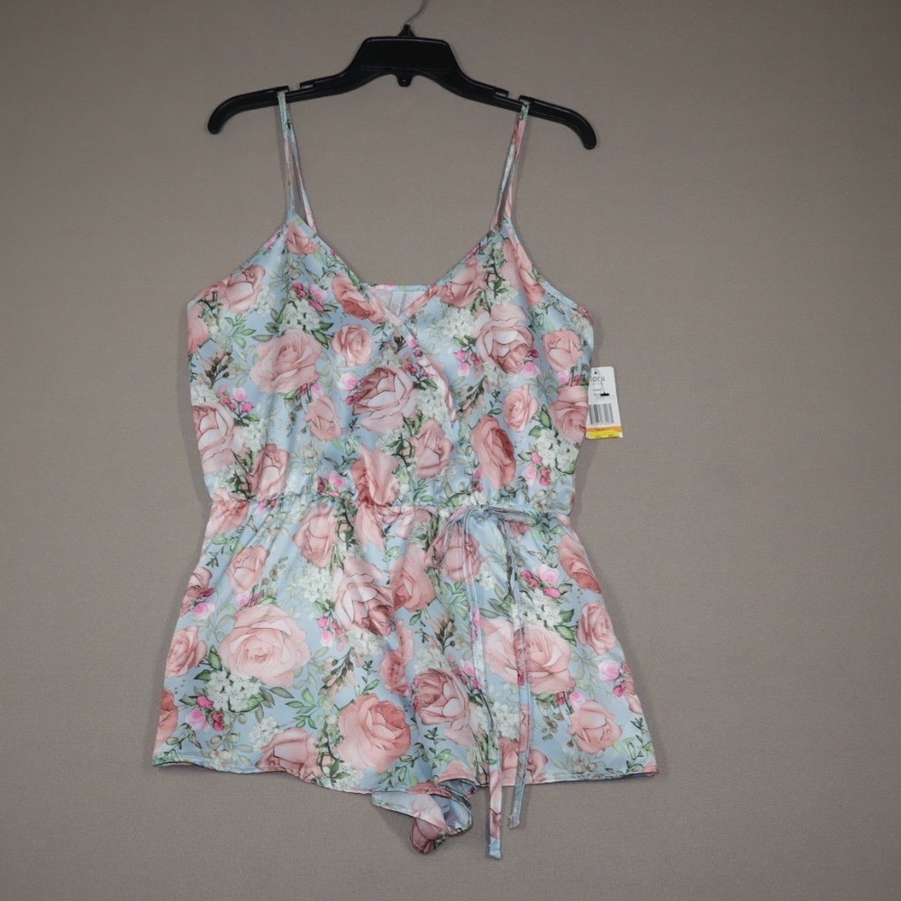 Flora by Flora Nikrooz Brenda Printed Charmeuse‎ Romper - Size Small
